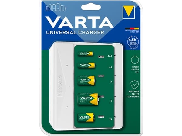 Varta Universal - 4,5 t batterilader - (for 4xAA/AAA/C/D, 1x9V) (24 pin USB-C)