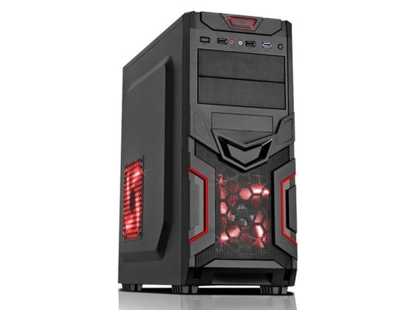 CiT Red Devil, Midi Tower, PC, Plast, SPCC, Svart, Röd, ATX,Micro ATX,Mini-ITX, Spela