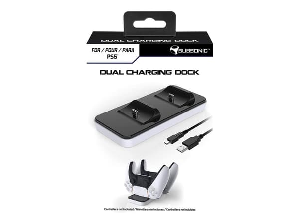 SuBsonic Dual Charging Dock - Ladestasjon - 2 utgangskontakter (2 x USB-C) - for Sony DualSense