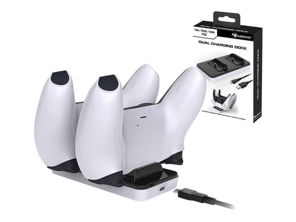 SuBsonic Dual Charging Dock - Ladestasjon - 2 utgangskontakter (2 x USB-C) - for Sony DualSense