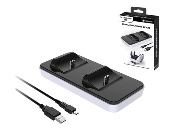 SuBsonic Dual Charging Dock - Ladestasjon - 2 utgangskontakter (2 x USB-C) - for Sony DualSense