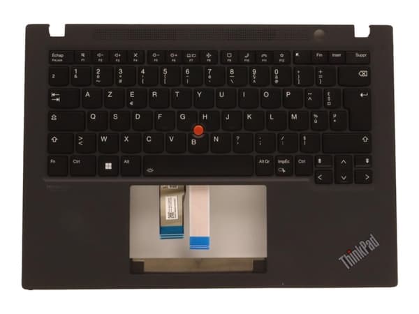 Chicony - Erstatningstastatur for bærbar PC - med Trackpoint - bakbelysning - AZERTY - Fransk - svart - med toppdeksel - for ThinkPad T14s Gen 3 21BR