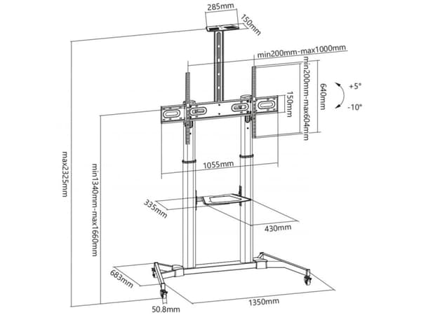 SBOX FS-3610 TV-stander - SORT
