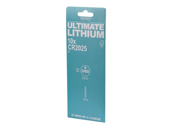 DELTACO Ultimate - Batteri 10 x CR2025 - Li (en pakke 10)
