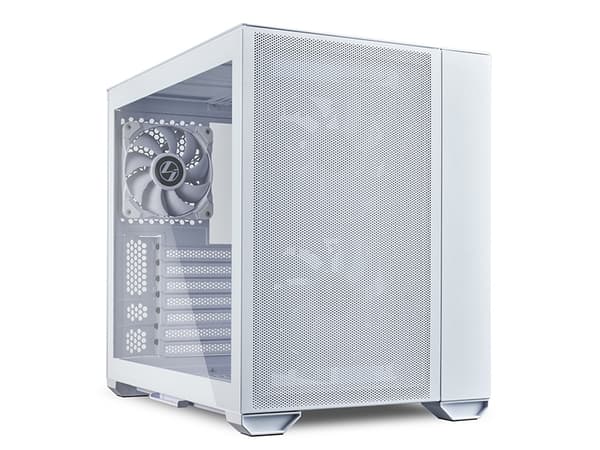 Lian Li O11 AIR MINI - Litet torn - utökad ATX - genomskinlig sidopanel (härdat glas) - ingen strömförsörjning (ATX) - vit - USB/ljud