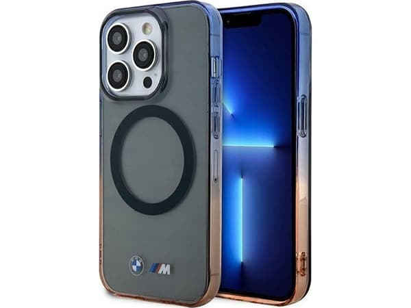 Apple iPhone 14 Pro Max BMW Case Gradient Bumper MagSafe (BMHMP14XHTGE) harmaa