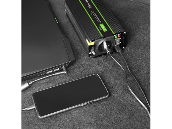Qoltec Monolith - DC-AC strøminverter - pure sine wave - 12 V - 600 watt