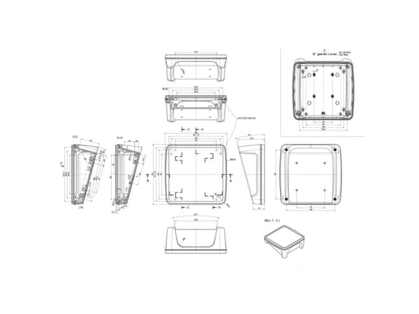 Bopla BoPad BOP 1616 P-9005-SET Pöytäkaappi 164 x 160 x 68,40 ABS Musta (RAL 9005) 1 kpl