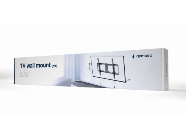 Gembird WM-80T-01 - Monteringssett (veggmontering) - for flatpanel - tilt - stål - finteksturert svart - skjermstørrelse: 37"-80"