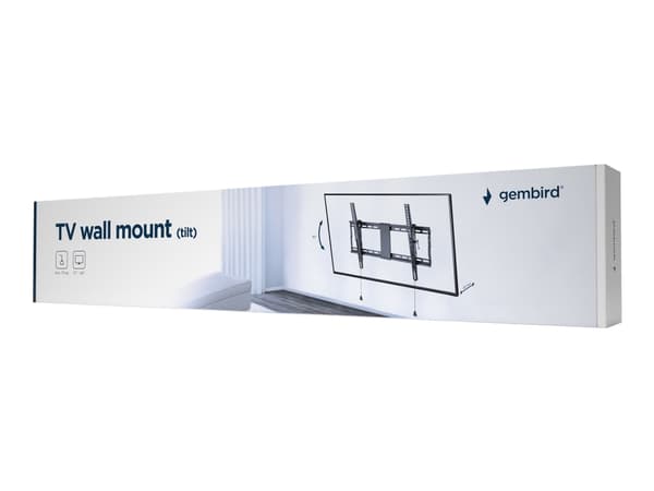Gembird WM-80T-01 - Monteringssett (veggmontering) - for flatpanel - tilt - stål - finteksturert svart - skjermstørrelse: 37"-80" Sort, Stål