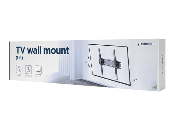 Gembird WM-55T-02 - Monteringssats (väggfäste) - för LCD-TV - stål - svart av fin textur - skärmstorlek: 32"-55" Svart