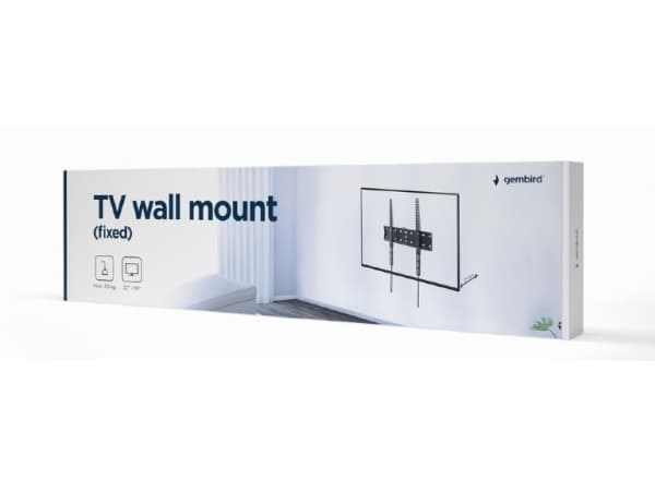 Gembird WM-55F-02 - Monteringssett - fast - for flatpanel - 40 kg - stål - finteksturert svart - skjermstørrelse: 32"-55" - veggmonterbar
