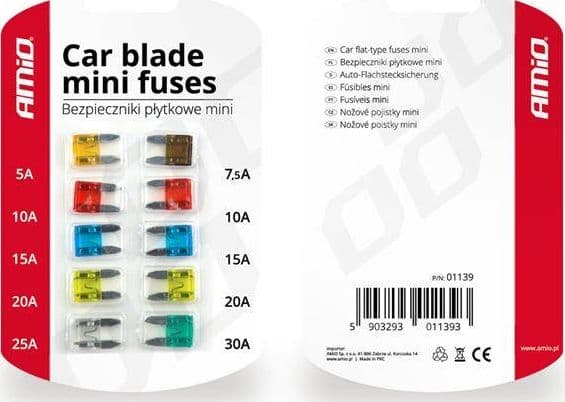 AMiO Mini blade bilsikringer, 10 stk.