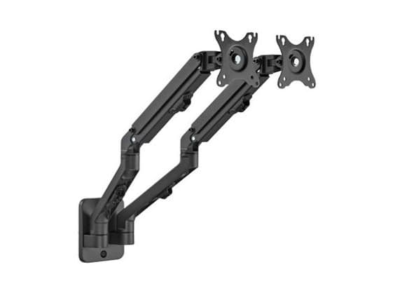 Gembird MA-WA2-01 - Monteringssett - justerbar arm - for 2 LCD/plasma-paneler - up to 7 kg - aluminium, stål, plastikk - finteksturert svart - skjerm