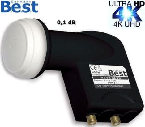 Best Twin LNB Satellitt Converter BEST HG 202 Ultra Juodas 0,1dB