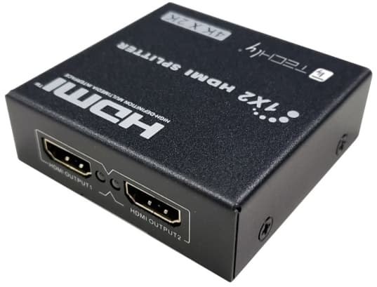 Techly IDATA HDMI-4K230, HDMI, 2x HDMI, 3840 x 2160 pixlar, Svart, Metall, 15 m