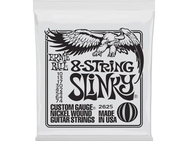 Ernie Ball 8-strengs slinky, sjahkökitaran kielet, 10-74