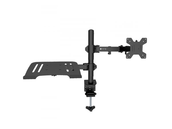 Techly 365597 Työpöytäteline monitorille 13-32" 8kg ja kannettavalle tietokoneelle 12-17" 8kg, säädettävä musta