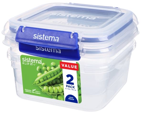 Sistema - 1,15L Square Klip It Plus 2 Pack