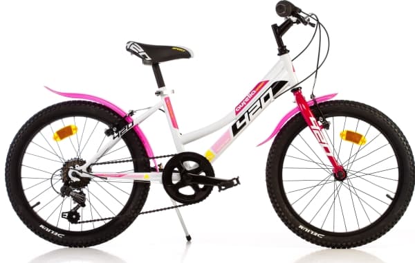 Dino bikes Barncykel vit rosa 20"