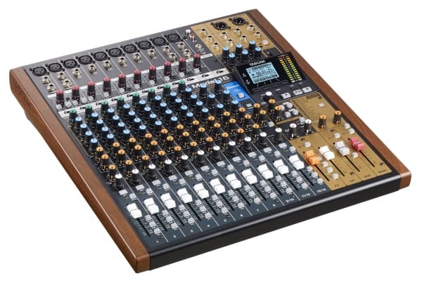 Tascam MODEL 16, 16 kanaler, Bluetooth, 40 W, Svart, Guld, Trä