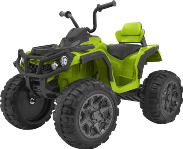Batteridriven ATV för barn, grön + EVA-hjul + MP3-radio + LED + långsam start