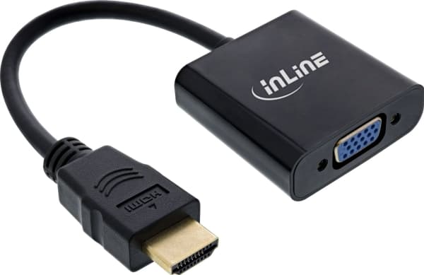 InLine Dongle Converter HDMI til VGA med Audio Input HDMI Output VGA og Stereo - Audio/Multimedia - Digital/Data (65003B)