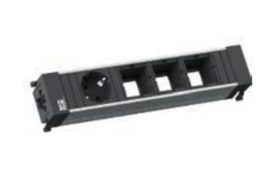 Bachmann 909.025, Modulär, Gjuten aluminium, Svart, 1 AC-utgångar, Typ E