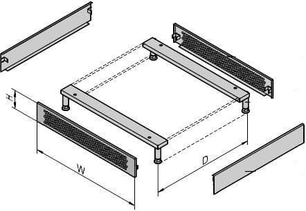 Schroff Base/plinth with ventilation, 600 mm, 100 mm