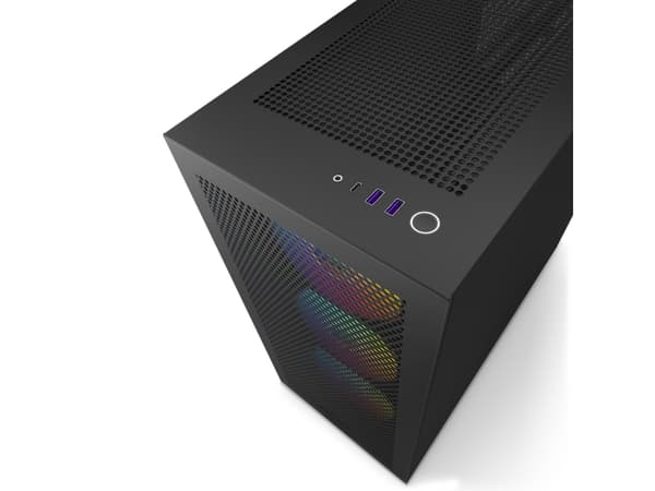 NZXT H series H7 Flow - Mid tower - ATX - genomskinlig sidopanel (härdat glas) - ingen strömförsörjning - mattsvart - USB/ljud