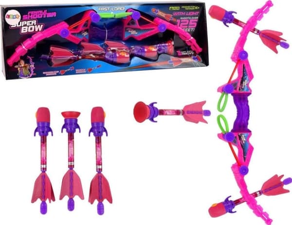 LeanToys Arcade Game Bueskyting For Barn Rosa Glødende Piler Whistle