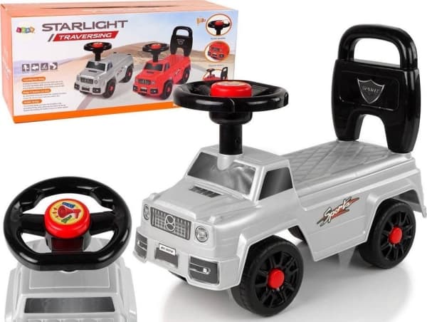 LeanToys Car Ride-On QX-5500- 2 Horn Ryggstøtte Sølv