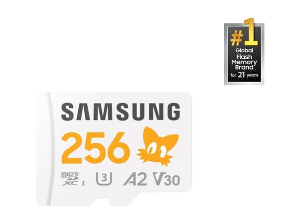 Samsung PRO Plus MB-MD256SA - Flashminnekort (microSDXC til SD-adapter inkludert) - 256 GB - A2 / Video Class V30 / UHS-I U3 - microSDXC UHS-I - blå