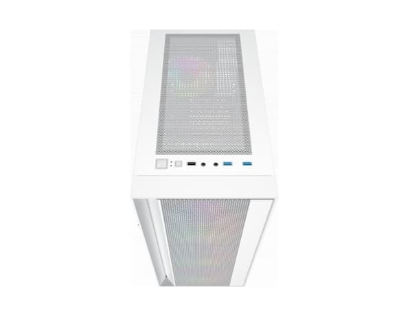 Gembird Fornax 4000 - Mid tower - ATX - genomskinlig sidopanel (glas) - ingen strömförsörjning (ATX) - vit - USB/ljud
