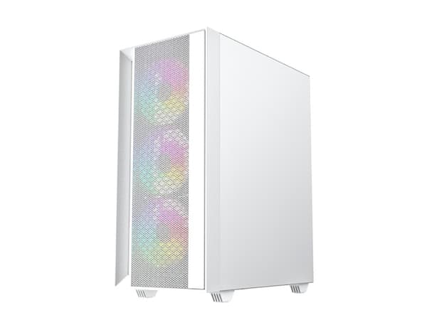 Gembird Fornax 4000 - Mid tower - ATX - genomskinlig sidopanel (glas) - ingen strömförsörjning (ATX) - vit - USB/ljud