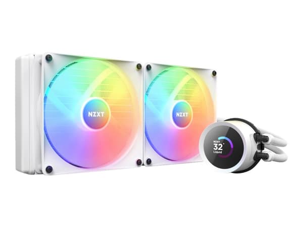 NZXT Kraken 280 RGB, All-in-one-nesteenjäähdytin, 14 cm, 90,79 cfm, Valkoinen