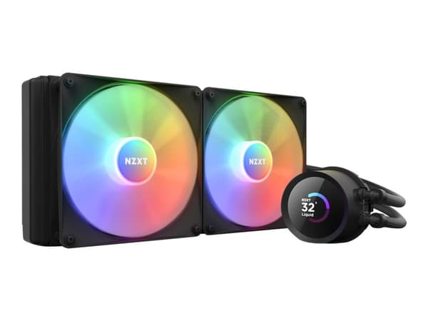 NZXT Kraken 280 RGB - Væskekjølesystem for prosessor - (for: LGA115x Socket, LGA1200, LGA1700, AM4, AM5, sTRX4, TR4) - kobber - 140 mm - matt svart Sort