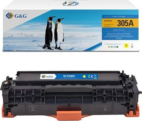 G&G Toner G&G-kompatibel toner med CE412A, gul, 2600s, NT-PH305Y(CE412A), HP 305A, for HP Color LaserJet Pro M375NW, Pro M475DN, M451dn,