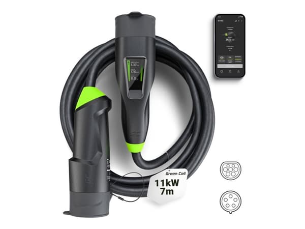 Green Cell -mobiililatausasema 11 kW Tyyppi 2 - CEE 16A - 7 metrin latauskaapeli