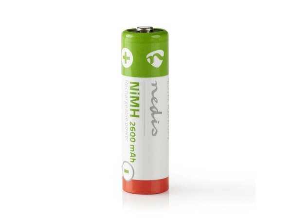 Nedis BANM26HR64B, Oppladbart batteri, AA, Nikkelmetallhydrid (NiMH), 1,2 V, 4 stykker, 2600 mAh