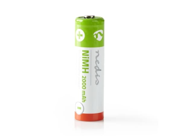 Nedis BANM20HR64B, Oppladbart batteri, AA, Nikkelmetallhydrid (NiMH), 1,2 V, 4 stykker, 2000 mAh