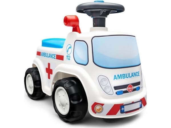 FALK Ambulance ride-on med opbevaringsrum, rat og horn (808-001)