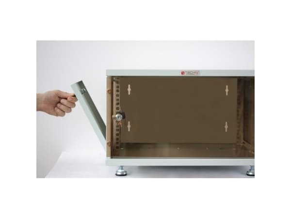 Techly I-CASE ER-1009B60, Seinään asennettava laitekehikko, 9U, 50 kg, Säädettävät jalat, Tehostunut kaapelinhallinta, 24,7 kg
