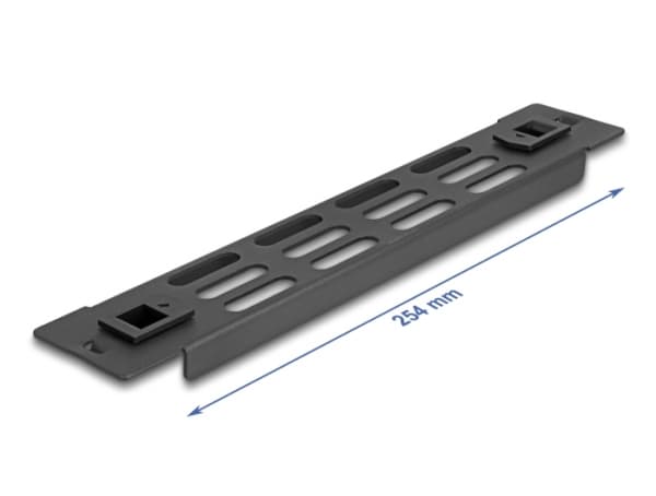 Delock 10" nettverksskappanel med ventilasjonsåpninger verktøyfri 1 U sort