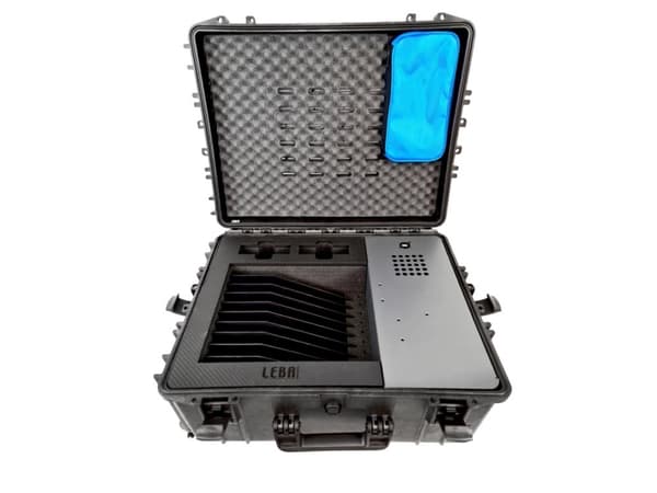 Leba NoteCase NCASE-10T-UA-SC, Portabelt skåp för enhetshantering, Svart, Markbelysning, Golv, 26 cm, 2,3 cm, 20 cm