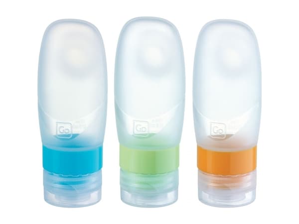 Go Travel Squeeze It, Klämflaska, Blå, Grön, Orange, Polypropylen (PP), Silikon, Monokromatiskt, TSA, 60 ml