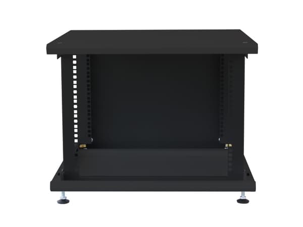 Techly I-CASE EE-2008BK6, Veggmonterbar hylle, 8U, Nøkkellås, Justerbare bein, 20,9 kg, Sort