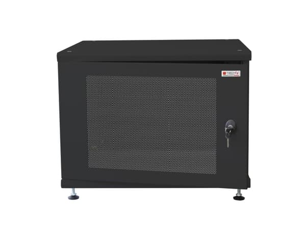 Techly I-CASE EE-2008BK6, Veggmonterbar hylle, 8U, Nøkkellås, Justerbare bein, 20,9 kg, Sort
