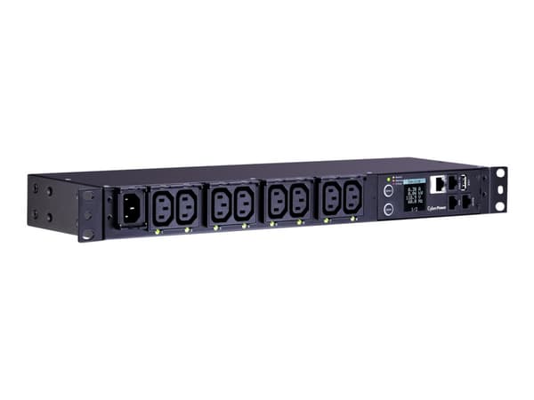 CyberPower Switched Metered-by-Outlet PDU81004 - Strømfordelerenhet (kan monteres i rack) - AC 100-240 V - Ethernet, USB, serial - inngang: IEC 60320