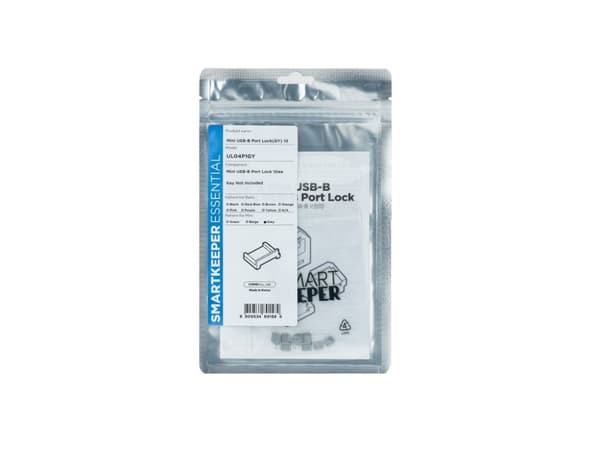 Smartkeeper MUL04P1GY, Portblockerare, USB Typ B, Grå, 10 styck, Polypåse, 130 mm